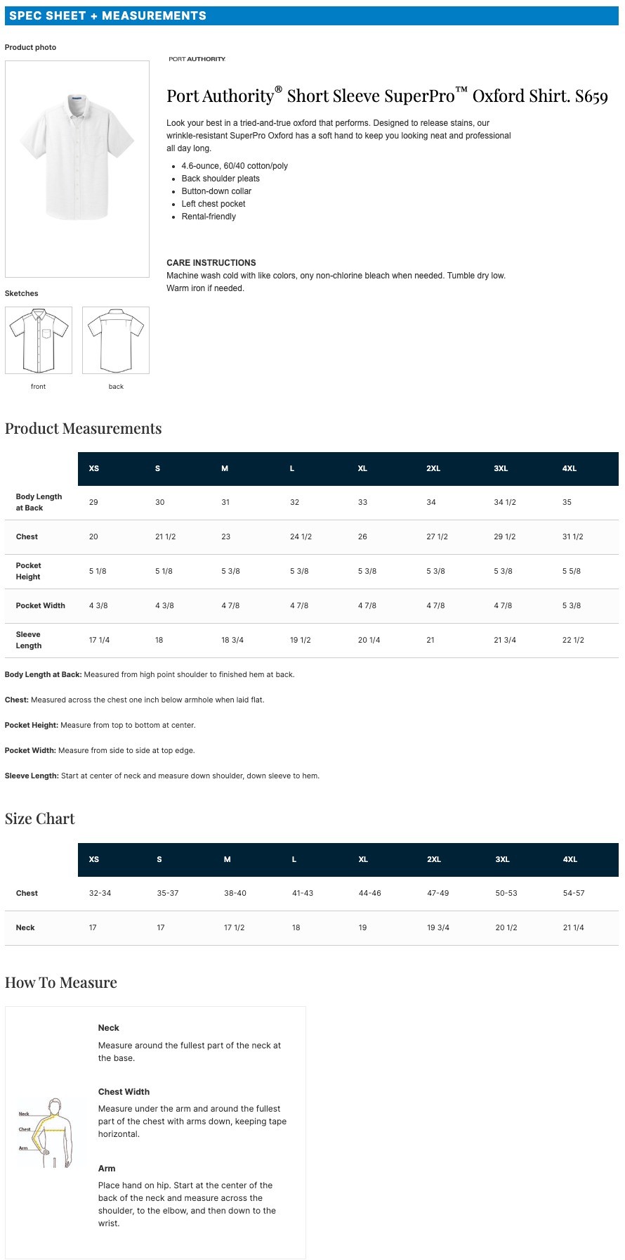 Port Authority® Short Sleeve SuperPro™ Oxford Shirt
