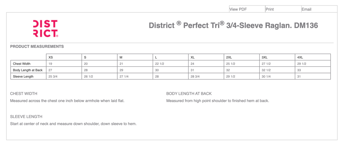 District ® Perfect Tri ® 3/4-Sleeve Raglan
