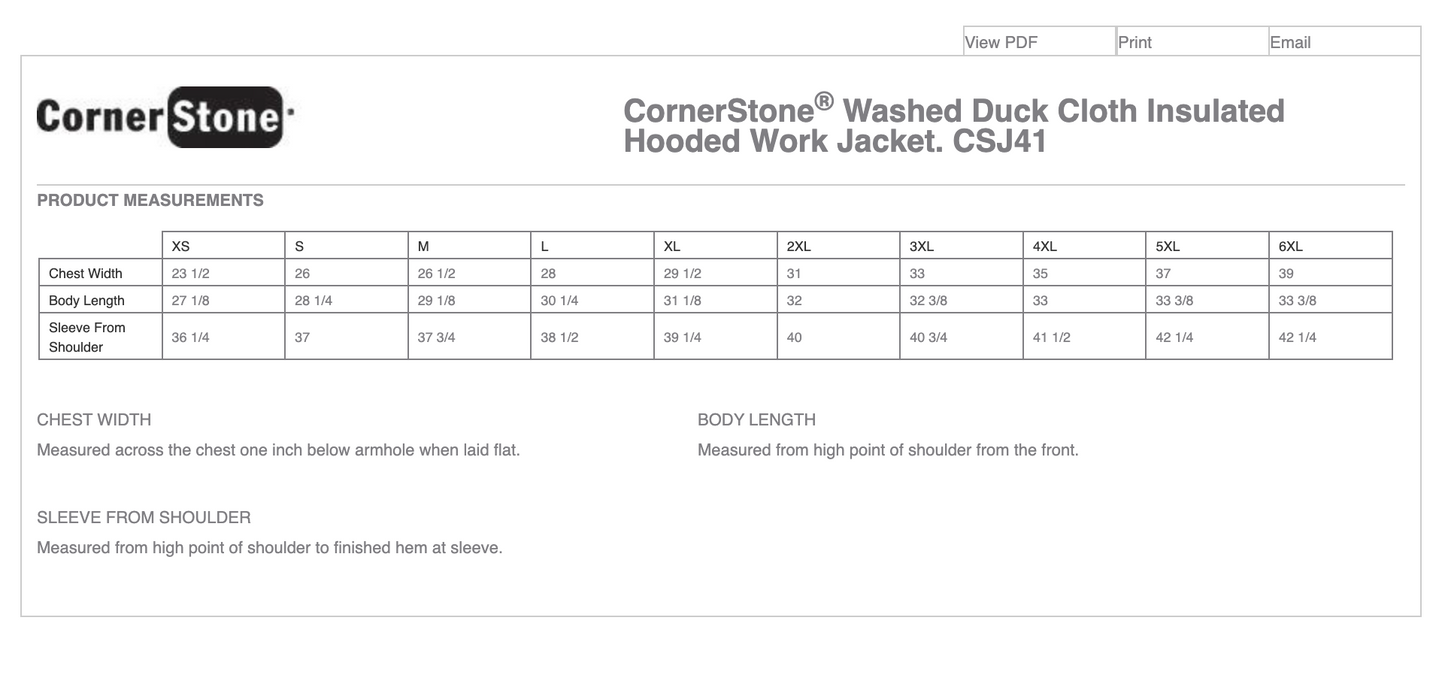 CornerStone® Washed Duck Cloth Insulated Hooded Work Jacket