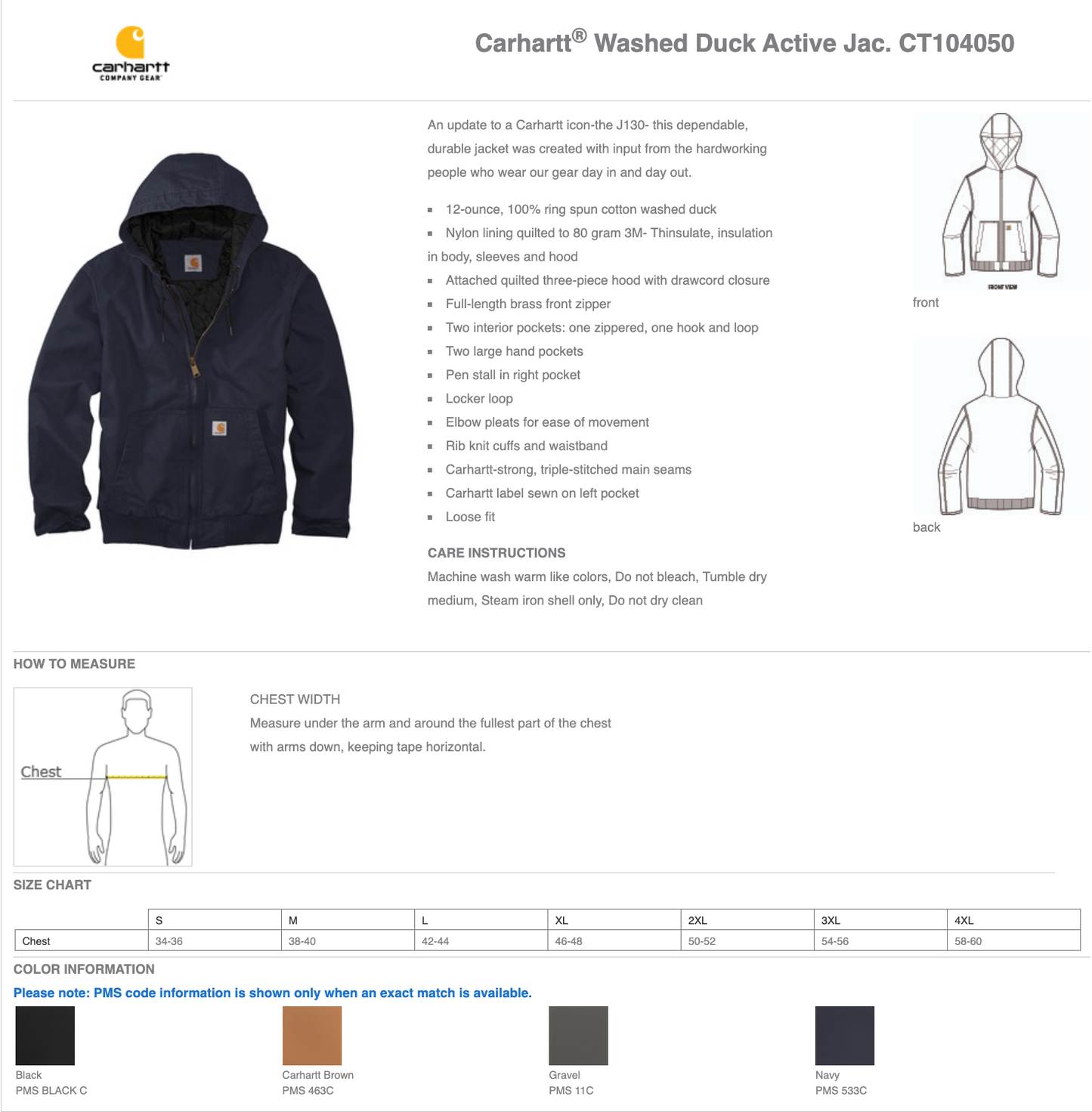 Carhartt® Washed Duck Active Jacket