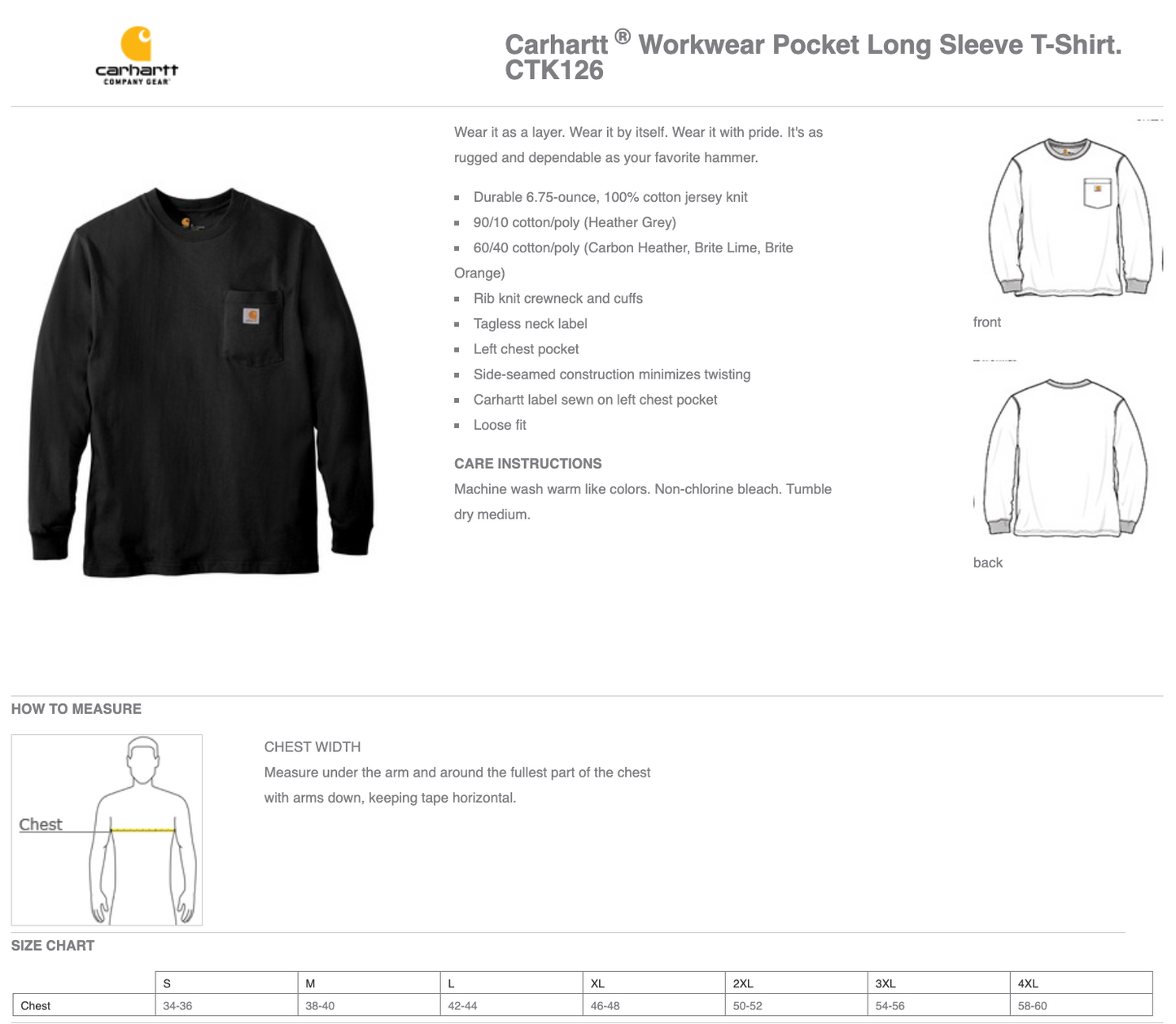 Carhartt ® Workwear Pocket Long Sleeve T-Shirt