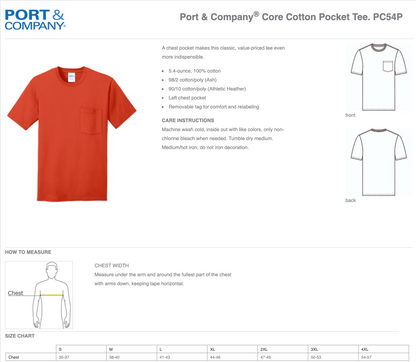 Port & Company® Core Cotton Pocket Tee