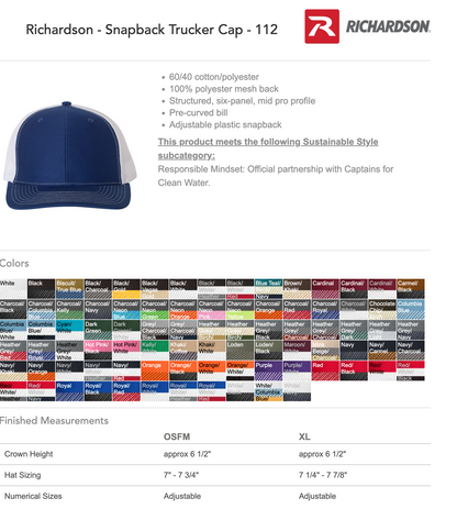 Richardson Snapback Trucker Cap - 112