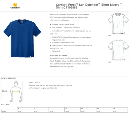 Carhartt Force® Sun Defender™ Short Sleeve T-Shirt