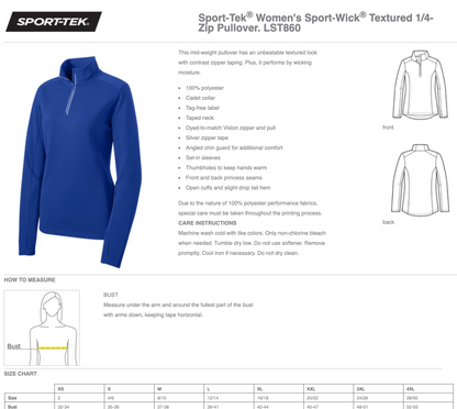 Fundraiser I Sport-Tek® Women's Sport-Wick® Textured 1/4-Zip Pullover