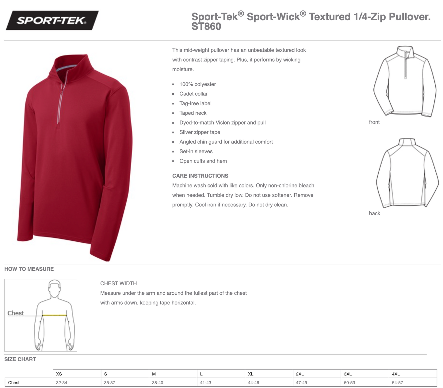 Fundraiser | Sport-Tek® Sport-Wick® Textured 1/4-Zip Pullover