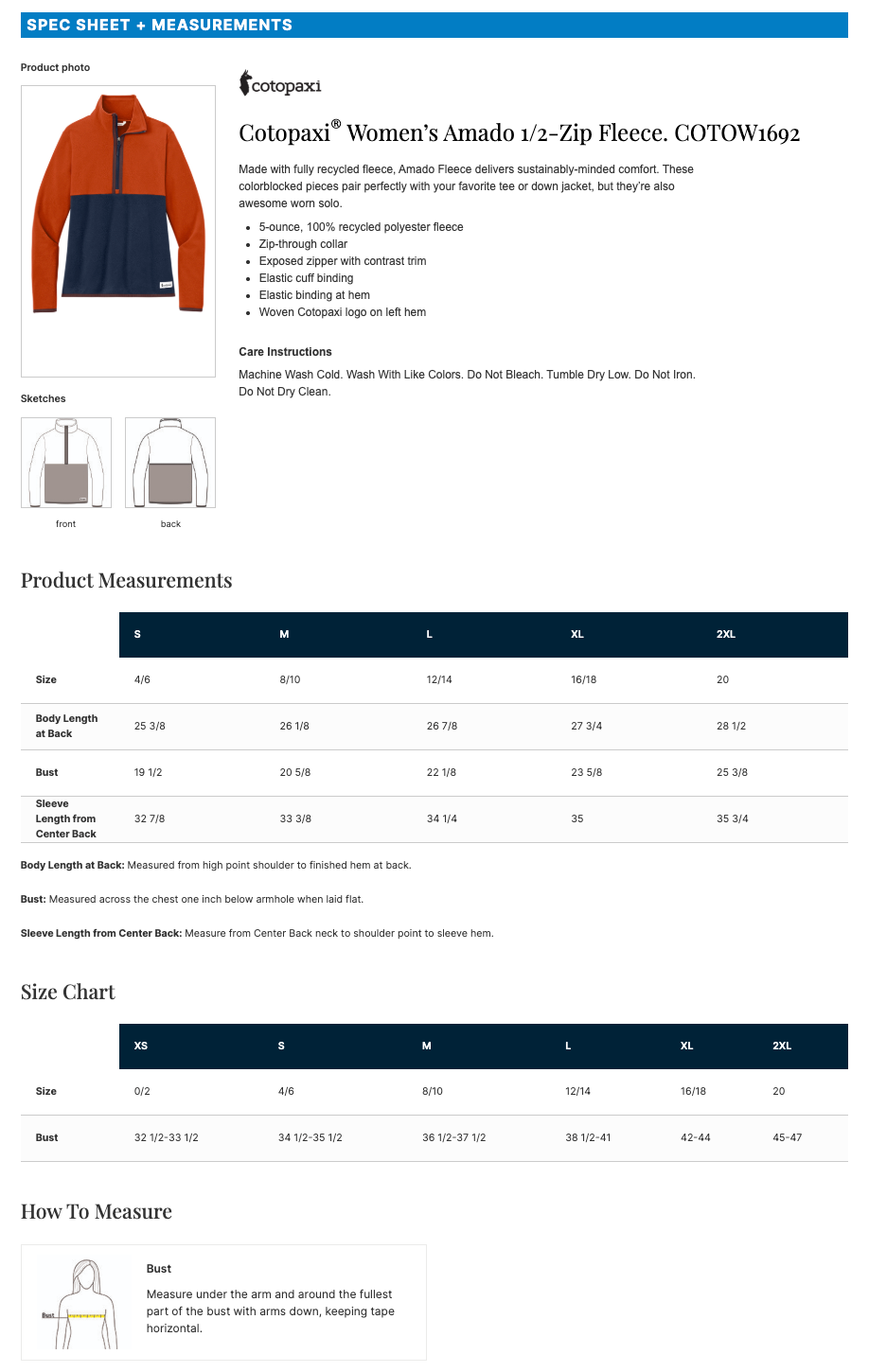 Cotopaxi® Womens Amado 1/2-Zip Fleece