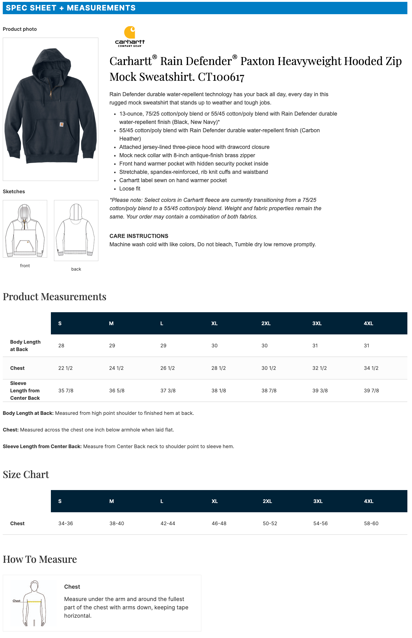 Carhartt® Rain Defender® Paxton Heavyweight Hooded Zip Mock Sweatshirt