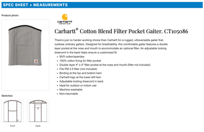 Carhartt® Cotton Blend Filter Pocket Gaiter