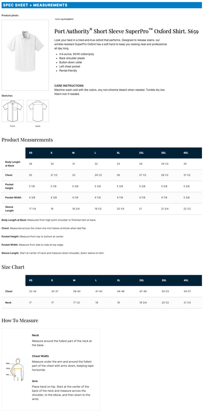 Port Authority® Short Sleeve SuperPro™ Oxford Shirt