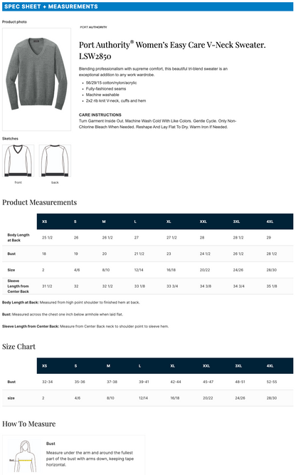 Port Authority® Women’s Easy Care V-Neck Sweater
