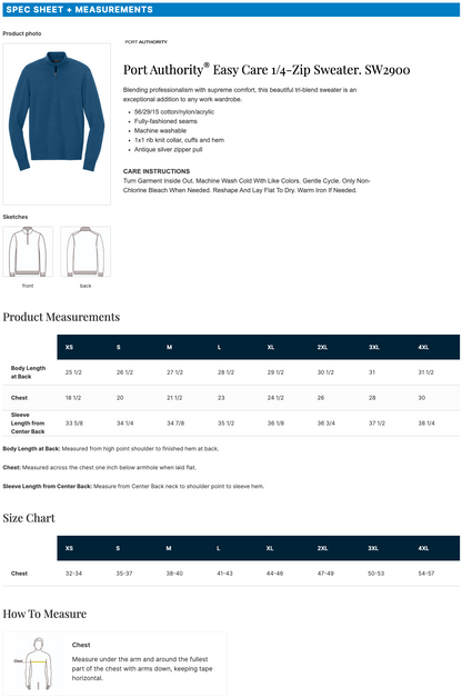 Port Authority® Easy Care 1/4-Zip Sweater