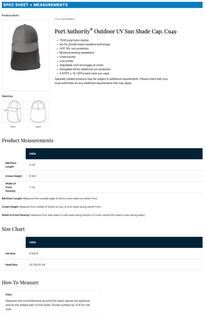 Port Authority® Outdoor UV Sun Shade Cap